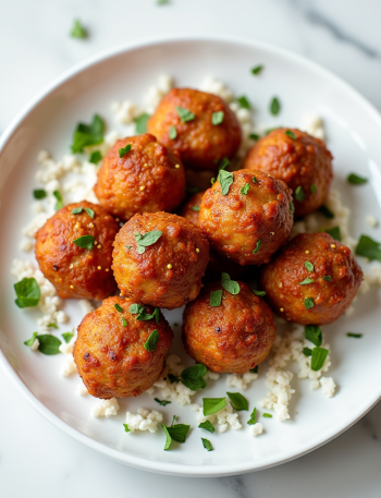 Air Fryer Frozen Meatballs food photography