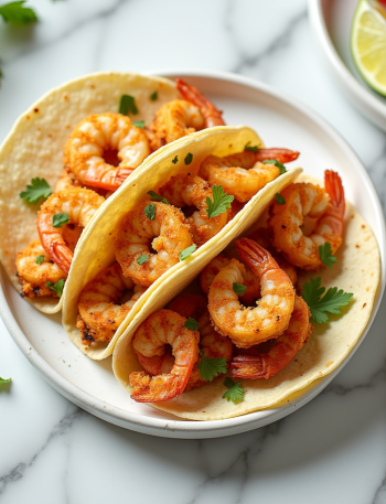Air Fryer Shrimp Tacos food photography
