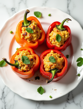 Air Fryer Stuffed Peppers food photography